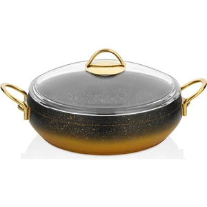 26 cm Güveç Basık Granit Tencere - Gold