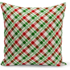 Bertille Home Yılbaşı Ekose Serisi Çift Tarafı Dijital Baskılı Kırlent Kılıfı (Christmas Noel Cushion Cover)