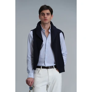 Varda Erkek Basic Gömlek Comfort Slim Fit Mavi
