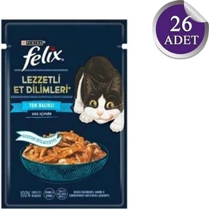 Tasty Shreds Ton Balıklı Et Dilimli Yaş Kedi Maması 80 Gr. 26 Adet