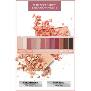 Nude Soft & Rosy Eyeshadow Palette 12 Colors / Nude Soft & Rosy Far Paleti 12 Renk