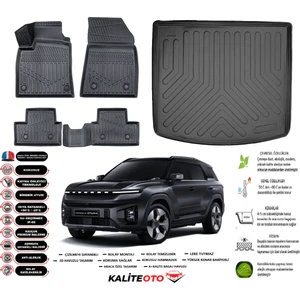 Kalite Oto Ssangyong Torres Evx 2024 Sonrası 3D Bagaj Havuzu+3d Araca Özel Paspas Takımı Birebir Uyumlu