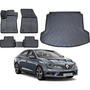 Kalite Oto Megane 4 Sedan 2024 Model Çift Kulaklı Bagaj Havuzu+Paspas Takımı