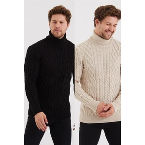 Tarz Cool Erkek Örgü Desenli Triko Kazak