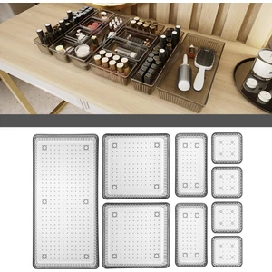 Meleni Home 9'Lu Çekmece Içi Organizer - Kozmetik Takı Makyaj Organizeri Dolap Içi Düzenleyici - Antrasit