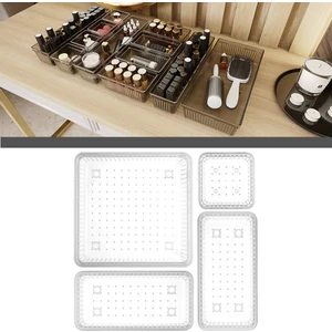 Meleni Home 4'Lü Çekmece Içi Çok Amaçlı Organizer -Kozmetik Takı Makyaj Organizeri Dolap Içi Düzenleyici Şeffaf
