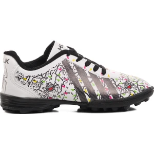 Hulk Örümcek Desenli Beyaz Çocuk Halı Saha Ayakkabısı