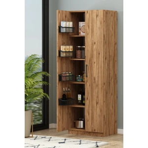 AVM Park Tiba Sepetli Atlantik Çam 4 Raflı Bazalı Çok Amaçlı Dolap Banyo Dolabı Erzak Dolabı