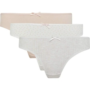 3'lü Basic Düz Brazilian Külot-Fall in Love