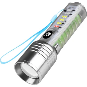 Çakarlı Ledli Şarjlı 9 Uv Işıklı Sos Acil Durum Anahtarlık Mini El Feneri 130 Lümen 3W 47740