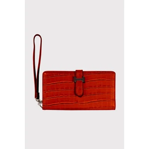 Astana Kemer Kilitli Fermuarlı Bilek Askılı Telefon Bölmeli Kroko Desen Kadın Cüzdanı