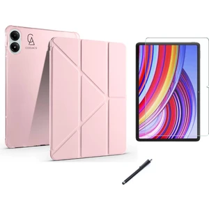 Xiaomi Poco Pad 12.1 İnç Uyumlu Tri Fold Kalemlikli Tablet Kılıfı Ekran Koruyucu Kalem Seti