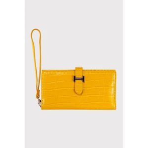 Astana Kemer Kilitli Fermuarlı Bilek Askılı Telefon Bölmeli Kroko Desen Kadın Cüzdanı