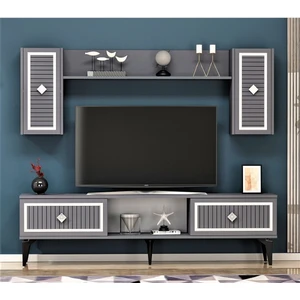 Demonte Home Mobilya Nildh 150 cm Tv Ünitesi Antrasit Gümüş