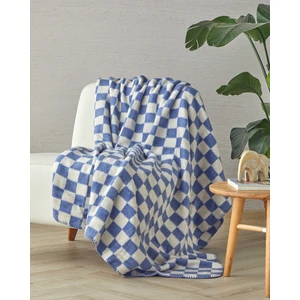 English Home Retro Plaid Akrilik Tv Battaniye Mavi