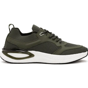 Zero Erkek Yeşil Bağcıklı Kalın Tabanlı Kumaş Sneaker 24SFD69236F