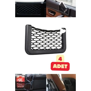 4 Adet Araç Torpido Kapı Yanı Yapışkanlı File Telefon Tutucu 14,5 cm x 8 cm