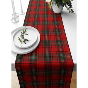 Bertille Home Yılbaşı Ekose Serisi 140X40 cm Dijital Baskılı Runner (Christmas Noel)