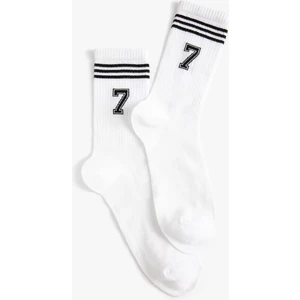 Soket Çorap Sayı Baskılı Pamuk Karışımlı