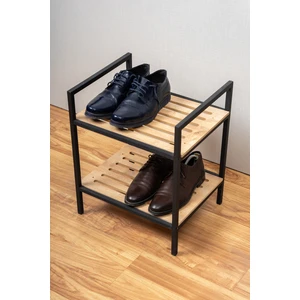 Metal Ahşap Dekoratif Banyo Rafı 2 Raflı Mini Açık Banyo Dolabı Havluluk Sabunluk Çok Amaçlı Organizer