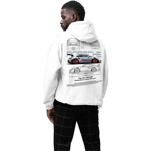 Porsche Ön ve Sırt Baskılı Siyah 3 Ip Kalın Kumaş Unisex Sweatshirt Hoodie