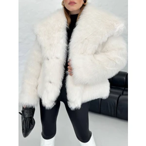 Arzu Has Butik Yeni Sezon Şal Yaka Premium Suni Kürk Mont