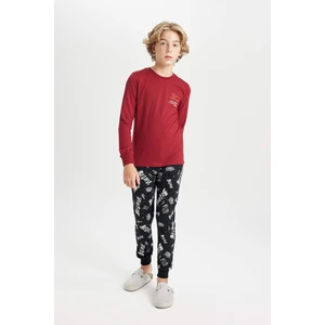 Erkek Çocuk Pijama Takımı Yazı Baskılı Uzun Kollu Üst Uzun Alt D2842A824AU