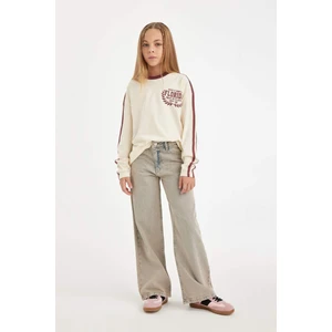 Kız Çocuk Wide Leg Geniş Bol Paça Cepli Jean Pantolon D7178A824WN