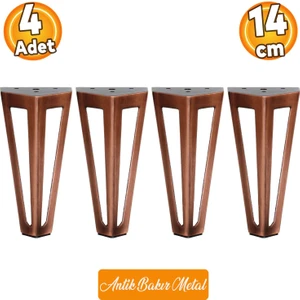 Ovit Metal Antik Bakır 14 cm Mobilya Koltuk Kanepe Konsol Tv Ünitesi Yükseltici Ayağı Ayakları 4 Adet