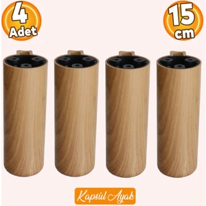 Kapsül Bohem Açık Ceviz 15 cm Mobilya Kanepe Koltuk Baza Yükseltici Yükseltme Ayağı Ayakları 4 Adet