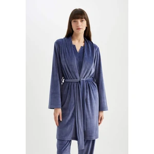 Fall in Love Wrap Yaka Velur Uzun Kollu Sabahlık C5434AX24AU