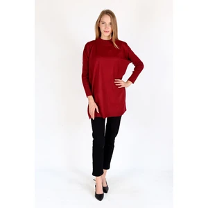 5315 Balıkçı Yaka Tunik Bordo