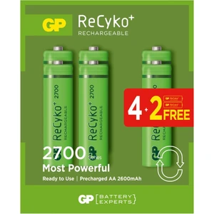 Gp Aa 2600 Mah Şarjlı Kalem Pil 4+2'li Paket Kalem