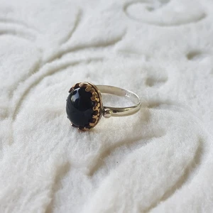 Oltu Taşlı El Işi Gümüş Yüzük