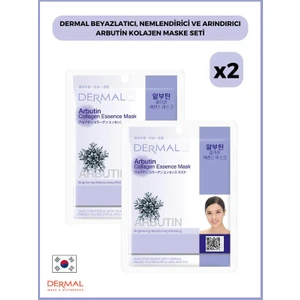 Beyazlatıcı, Nemlendirici ve Arındırıcı Arbutin Kolajen Maske Seti 2 Adet