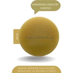 Sarımsaklı Ve Keratinli Doğal Sabun, Yıpranmış Saçlar Için Onarıcı Ve Besleyici Katkısız Katı Sabun