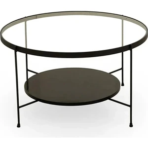 Oslo  Şeffaf  Cam   Orta  Sehpa  , Siyah  Alt