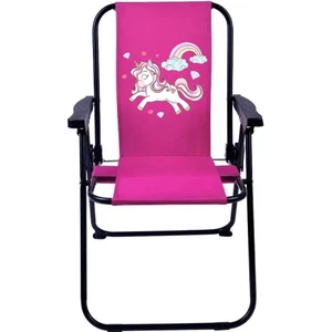 Rainbow Unicorn 2-6 Yaş Lüx Çocuk Piknik Sandalyesi-Mini Kamp Sandalyesi-Pembe
