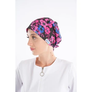 Nur Medikal Giyim Pembe Çiçekler Desenli Tesettür Doktor Hemşire Hastane Aşçı Cerrahi Bone