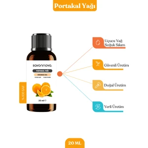 %100 Saf ve Doğal Portakal Yağı, Soğuk Sıkım Uçucu Doğal Yağ 20 ml