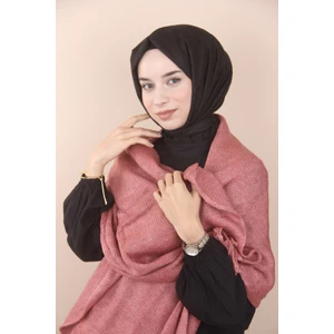 Pembe Sima Örme Omuz Şalı