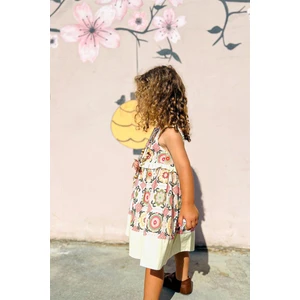Lulu Kids Geometrik Desenli Kolsuz Yazlık Kız Çocuk Elbise "su" Modeli