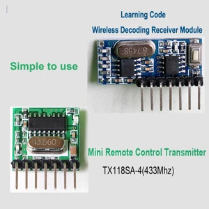 4 Kanal 433MHZ Rf Alıcı Verici Kit - 1527 Formatını Öğrenebilir RX480 TX118