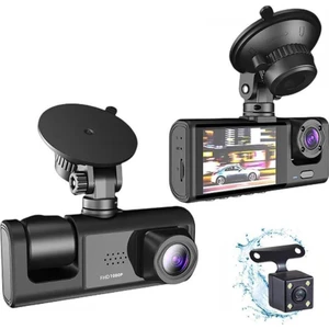 Black Box 1080P Ön-Arka 3 Kameralı 2.0”Hd Ekran Ve G Sensörlü Akıllı Araç Kamerası