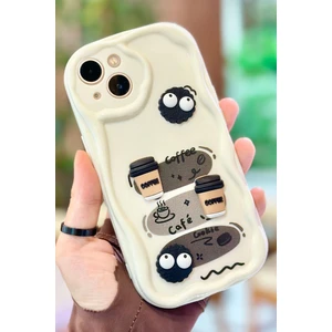 Vip Case iPhone 13 Kahve Kurabiye Desenli 3 Boyutlu Şirin Parlak Tasarım Cookie Kılıf