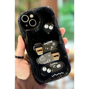 Vip Case iPhone 13 Kahve Kurabiye Desenli 3 Boyutlu Şirin Parlak Tasarım Cookie Kılıf