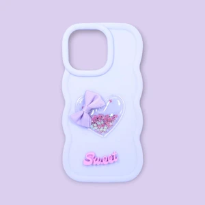 Turkuaz Dijital Pazarlama IPHONE 14 Pro Max; Lüks 3D Kalp Tasarımlı, Kenarları Dalgalı, Darbe Önleyici Silikon Kılıf