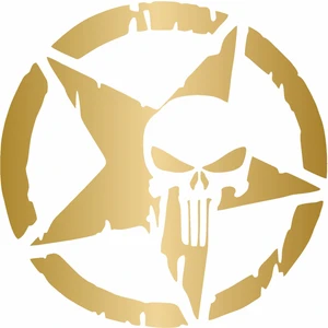 Sticker Usta Punisher Kurukafa Askeri Yıldız Araba Oto Motosiklet Karavan Sticker 00473