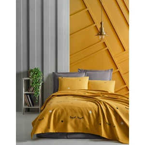 Eponj Home Doğal Pike Baskılı Çift Kişilik Dide Sarı 220 x 235 cm