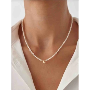 Uno Di Famiglia Ay Figürlü Inci Kolye , Kolye , Yılbaşı Hediyesi 1. Kalite